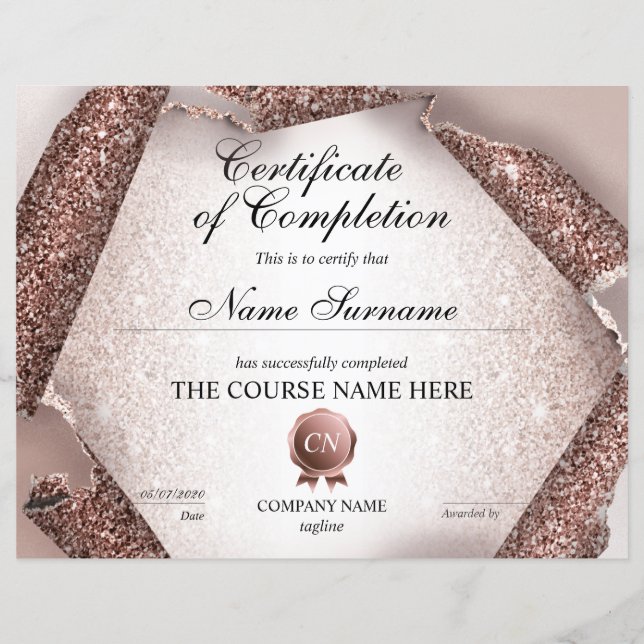 Certificado de Conclusão do Curso de Conclusão do  (Frente)