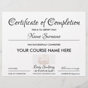 Certificado de conclusão do curso de pequenas emp
