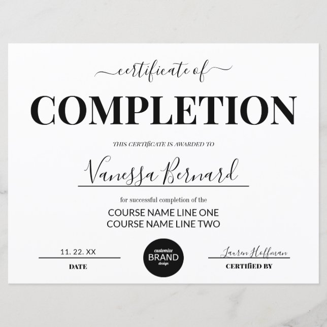 Certificado de conclusão do curso Prêmio com logot (Frente)