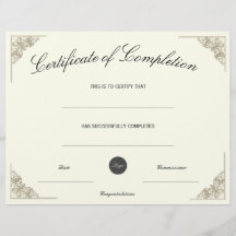 Certificado de conclusão do vazio com logotipo per