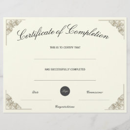 Certificado de conclusão do vazio com logotipo per