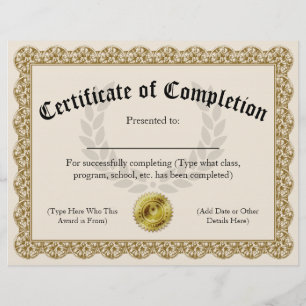 Certificado de Conclusão Dourado Personalizável 21