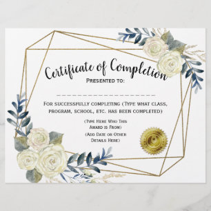 Certificado de conclusão flexível, personalizar
