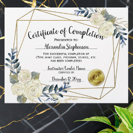 Certificado de conclusão flexível, personalizar 8,