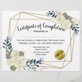 Certificado de conclusão flexível, personalizar 8,