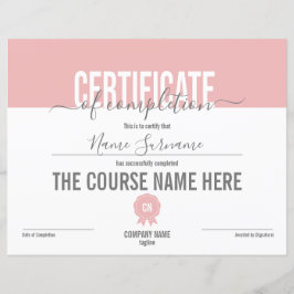 Certificado de conclusão mínimo simples