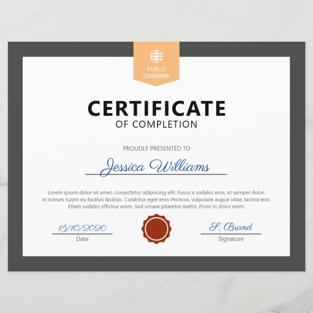 Certificado de conclusão moderno (Frente)