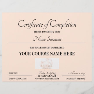 Certificado de conclusão on-line de curso cor-de-r