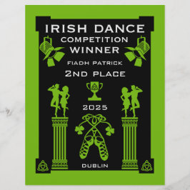 Certificado de concorrência para dança irlandesa