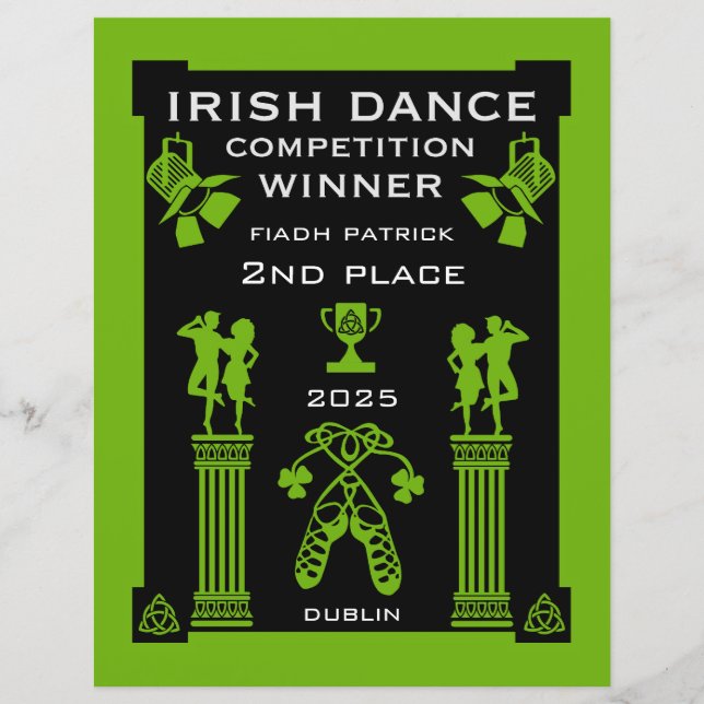 Certificado de concorrência para dança irlandesa (Frente)