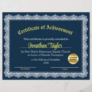 Certificado de Conquista Azul e Amarelo