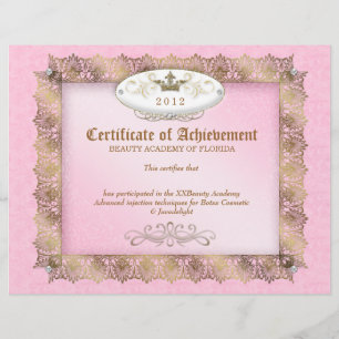 Certificado de Conquista Diploma Beleza Rosa