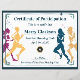 Certificado de Conquista do Fast Feet Running Club