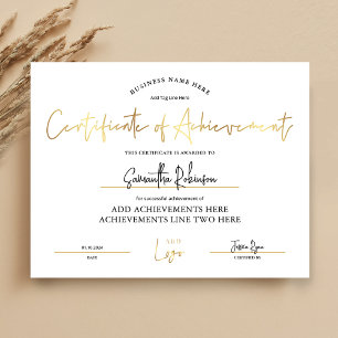 Certificado de Conquista Lux Dourado Prêmio de Fun