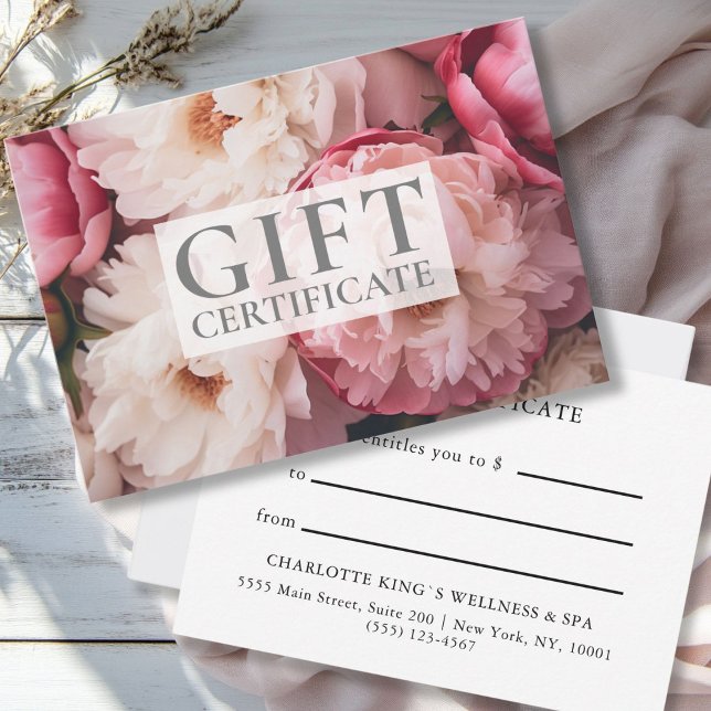 CERTIFICADO DE CONTROLO EMPRESARIAL | Floral | (CUSTOM GIFT CERTIFICATE  | Floral |)