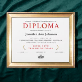 Certificado de Diploma de Graduação Coroa de Ouro 