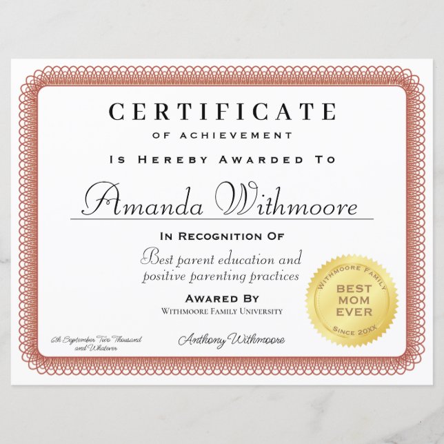 Certificado de diploma profissional e falso (Frente)