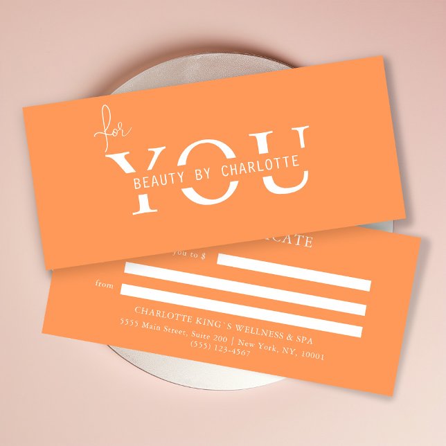 CERTIFICADO DE ENTIDADE EMPRESARIAL (Personalized, BUSINESS GIFT CERTIFICATE! Orange & White, modern, minimal with a luxury touch.
)