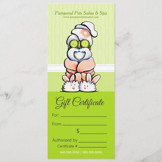 Certificado de entrega de pepino Spa Shih Tzu (Frente)