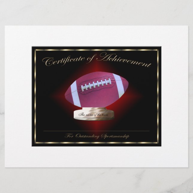 Certificado de Êxito de Futebol (Frente)