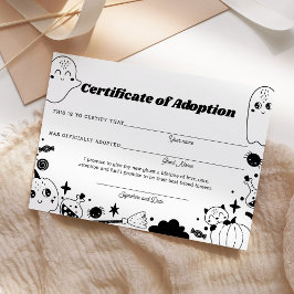 Certificado de Festa de Halloween Laranja de Adoçã