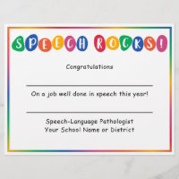 Certificado de Fim do Ano Escolar de Rochas de Fal