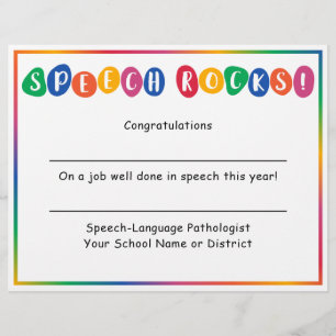 Certificado de Fim do Ano Escolar de Rochas de Fal