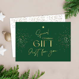 Certificado de Glitter Dourado Verde de Natal