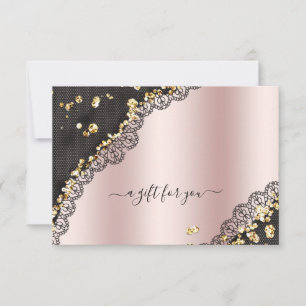Certificado de Glitter Metálico Dourado com Rosa d