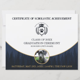 Certificado de Graduação de Pet Diploma de Treinam
