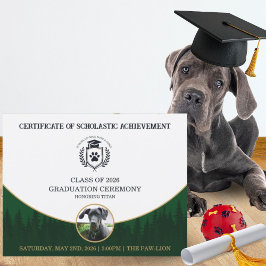 Certificado de Graduação Pet Diploma de Treinament