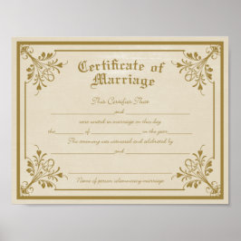Certificado de Impressão de arte Casamento
