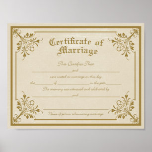 Certificado de Impressão de arte Casamento