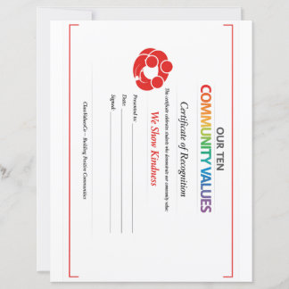 Certificado de Inclusão de Valor Folha de Papel 8.