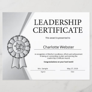 Certificado de Liderança Prateada de Conquista PDF