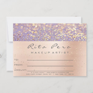 Certificado de Makeup Artist de rosa Dourado Roxo