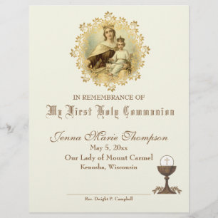 Certificado de Memória da Santa Comunhão Católi