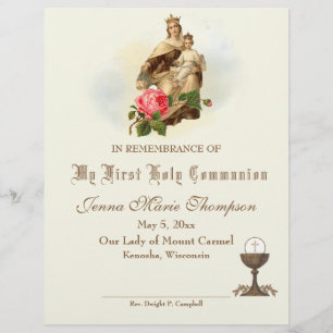 Certificado de Memória da Santa Comunhão Católi