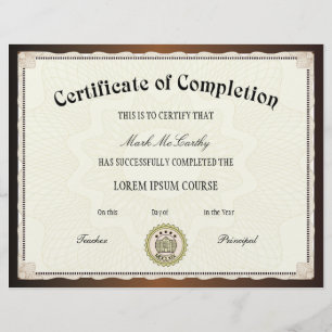 Certificado de Modelo de conclusão