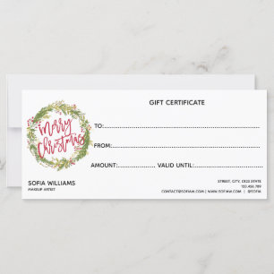 Certificado de Natal Cartão presente Adicionar log