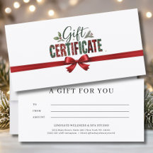 Certificado de Negócios com Laço de Natal Festivo