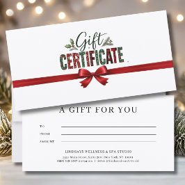 Certificado de Negócios com Laço de Natal Festivo 