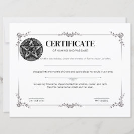 Certificado de Nomeação e de Passagem