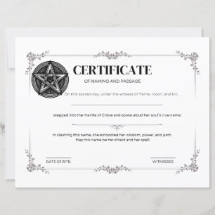 Certificado de Nomeação e de Passagem