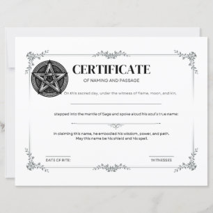 Certificado de Nomeação e Passagem de Sage 