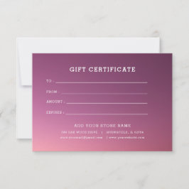 Certificado de oferta comercial minimalista com lo