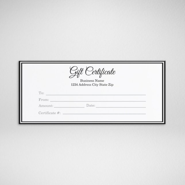 Certificado de oferta comercial - Modelo impresso (Business Gift Certificate Printed Custom Template)