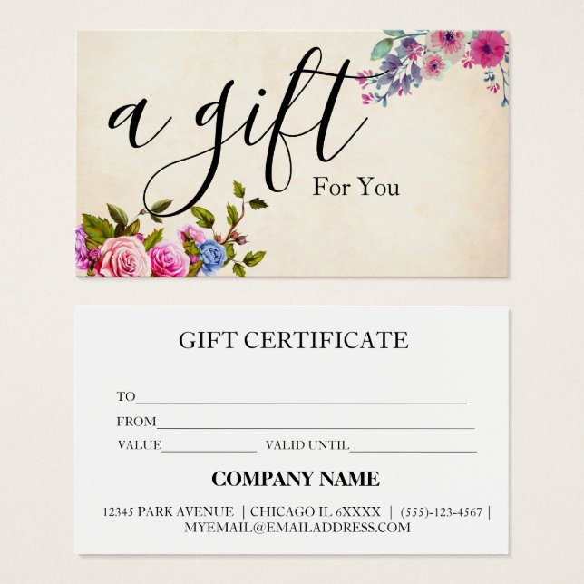 Certificado de oferta comercial simples e moderno (Frente & Verso)