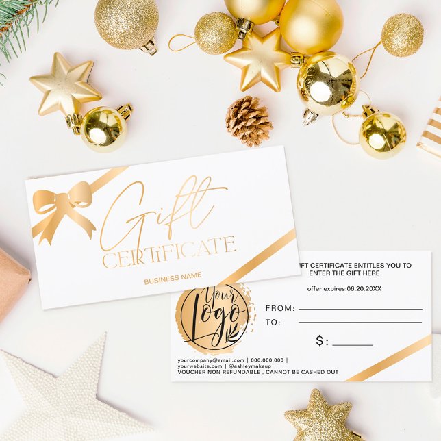 Certificado de oferta de logotipo branco de fita d (Criador carregado)
