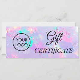 certificado de oferta de logotipo opal roxo